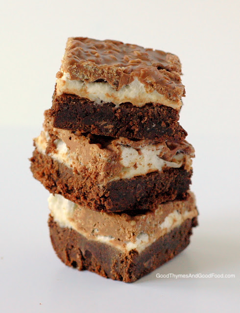 Brownie Marshmallow Crunch Bars – Good Thymes and Good Food