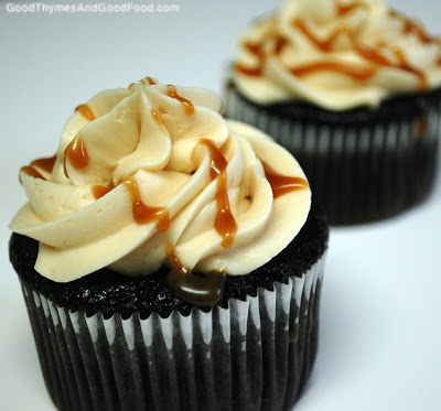 Chocolate cupcakes with buttercream frosting