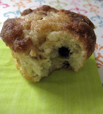 Banana blueberry sour cream muffins